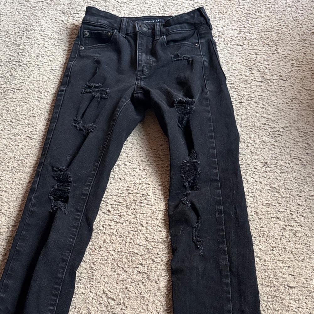 Aeropostale Black Distressed Skinny Jeans